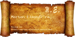 Merten Eleonóra névjegykártya